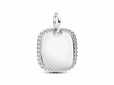 Pandora | Médaillon | Carré | Argent | Personnalisable | 394009C01