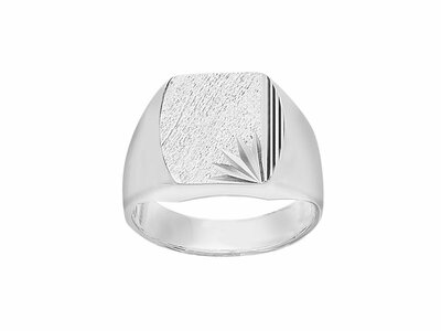 Loumya Silver | Chevalière | Argent | Diamantée | 14x14mm | Personnalisable | 08522