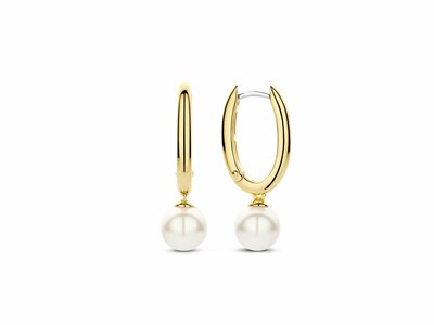Ti Sento | Boucles d'Oreilles | Plaqué Or | Perles Synthétiques | ø8mm | 78043YP
