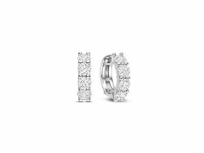 Ti Sento | Boucles d'Oreilles | Créoles | Argent | Oxyde de Zirconium | ø15mm| 78023ZI