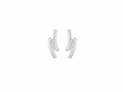 Loumya Gold "Or" | Boucles d'Oreilles | Or Blanc | Oxyde de Zirconium | IC280GZ