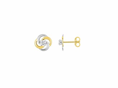 Loumya Gold "Or" | Boucles d'Oreilles | Or Jaune | Bicolore | Oxyde de Zirconium | 28SA716BZ