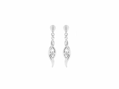 Loumya Gold "Or" | Boucles d'Oreilles | Or Blanc | Oxyde de Zirconium | B365GZ