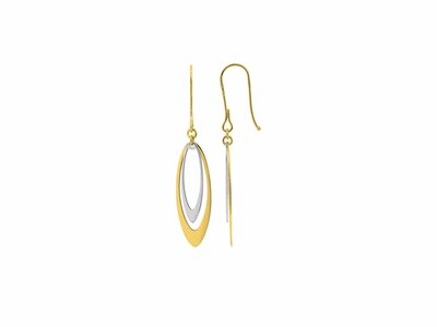 Loumya Gold "Or" | Boucles d'Oreilles | Or Jaune | Bicolore | 9K8421G