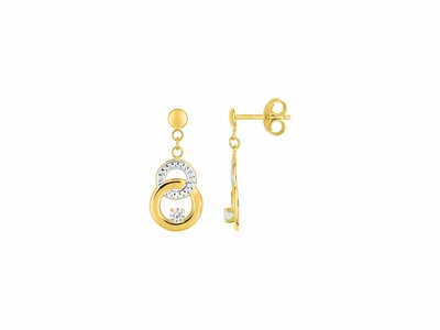Loumya Gold "Or" | Boucles d'Oreilles | Or Jaune | Bicolore | Oxyde de Zirconium | 297168.Z3