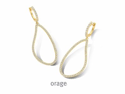 Orage | Boucles d'Oreilles | Plaqué Or | Oxyde de Zirconium | BB060