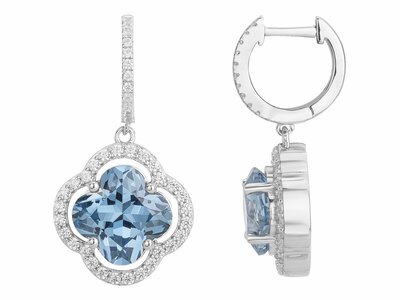 Griffe Rouge | Boucles d'Oreilles | Argent | Oxyde de Zirconium | Bleu Topaze | 80400014