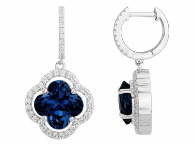 Griffe Rouge | Boucles d'Oreilles | Argent | Oxyde de Zirconium | Bleu | 80400024