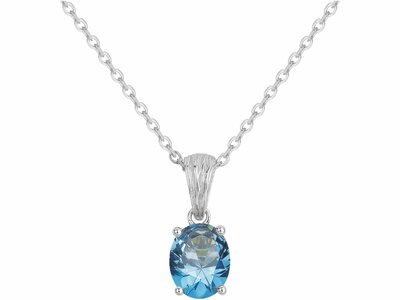 Griffe Rouge | Collier | Argent | Oxyde de Zirconium | Bleu Topaze | 80700005