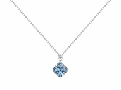 Griffe Rouge | Collier | Argent | Oxyde de Zirconium | Bleu Topaze | 80700016