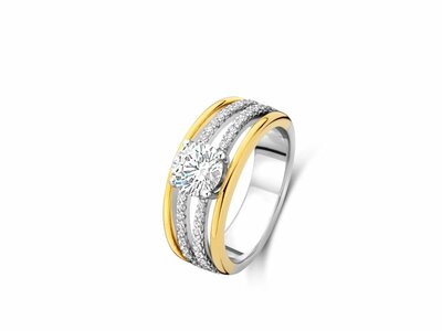 Naiomy Silver | Bague | Argent | Plaqué Or | Oxyde de Zirconium | N5M55