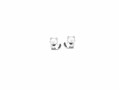 N.Princess | Boucles d'Oreilles | Argent | Chat | PB078