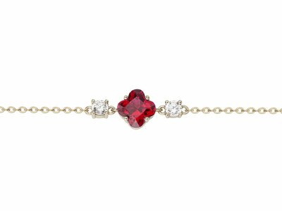 Griffe Rouge | Bracelet | Plaqué Or | Oxyde de Zirconium | Rouge | 86300012