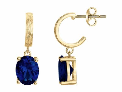 Griffe Rouge | Boucles d'Oreilles | Plaqué Or | Oxyde de Zirconium | Bleu | 56400023