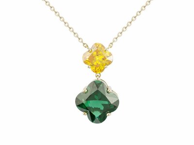 Griffe Rouge | Collier | Plaqué Or | Oxyde de Zirconium | Vert | Jaune | 86700020