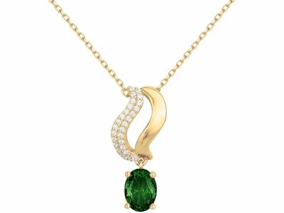 Griffe Rouge | Collier | Plaqué Or | Oxyde de Zirconium | Vert | 86700024
