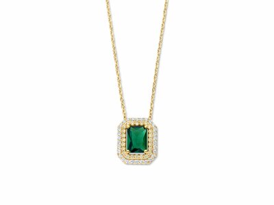 Naiomy Silver | Collier | Plaqué Or | Oxyde de Zirconium | Vert | N5L62