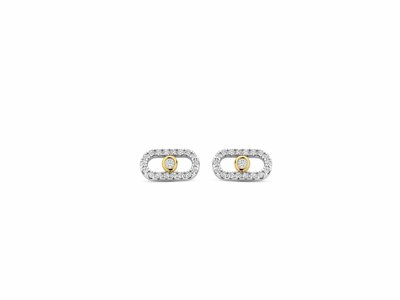 Naiomy Silver | Boucles d'Oreilles | Argent | Plaqué Or | Oxyde de Zirconium | N5P59