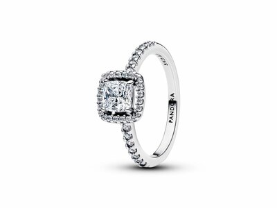 Pandora | Bague | Halo | Carré Scintillant | 193555C02