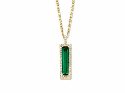 Naiomy Silver | Collier | Plaqué Or | Oxyde de Zirconium | Vert | N5L65