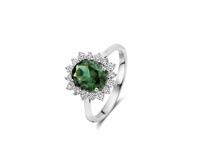Naiomy Silver | Bague | Argent | Oxyde de Zirconium | Vert | N3U54