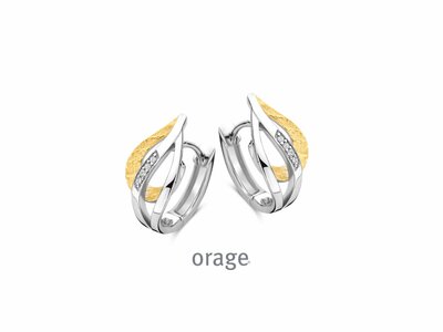 Orage | Boucles d'Oreilles | Argent Bicolore | Oxyde de Zirconium | O/9288/A
