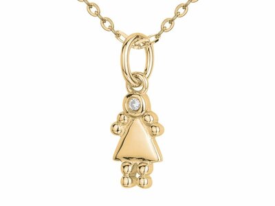 La Garçonne Diamant | Collier | Plaqué Or | Diamant 0.015ct | Petite Fille | 26700073