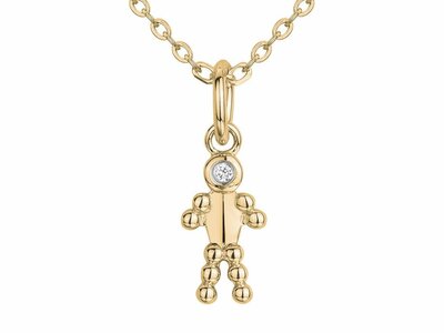La Garçonne Diamant | Collier | Plaqué Or | Diamant 0.015ct | Petit Garçon | 26700074
