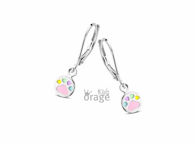 Naiomy Silver | Boucles d'Oreilles | Argent | Papillon | Blanc | Rose | PB083