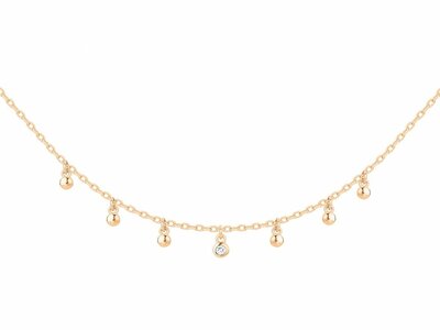 La Garçonne Diamant | Collier | Plaqué Or | Diamant 0.015ct | 26700011