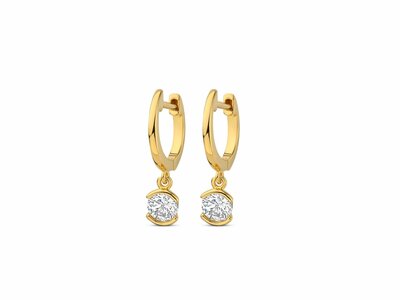 Naiomy Silver | Boucles d'Oreilles | Créoles | Plaqué Or | Oxyde de Zirconium | N5N63