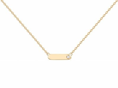 La Garçonne Diamant | Collier | Plaqué Or | Diamant 0.015ct | Personnalisable | 26700023