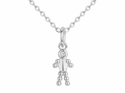 La Garçonne Diamant | Collier | Argent | Diamant 0.015ct | Petit Garçon | 20700073