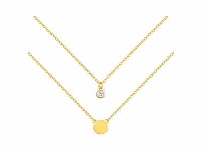Loumya Silver | Collier | Double | Plaqué Or | Oxyde de Zirconium | 76700232