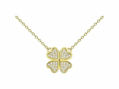 Loumya Silver | Collier | Plaqué Or | Oxyde de Zirconium | Trèfle | 76700321