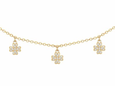 Loumya Silver | Collier | Plaqué Or | Oxyde de Zirconium | Trèfles | 76700355