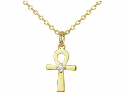 Loumya Silver | Collier | Plaqué Or | Oxyde de Zirconium | Croix | 76700366
