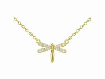 Loumya Silver | Collier | Plaqué Or | Oxyde de Zirconium | Libellule | 76700382