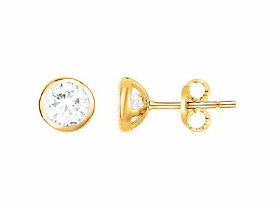 Loumya Silver | Boucles d'Oreilles | Plaqué Or | Oxyde de Zirconium | ø6mm | 76400087