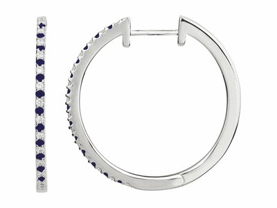 Loumya Silver | Boucles d'Oreilles | Créoles | Argent | Oxyde de Zirconium | 25mm |70400818