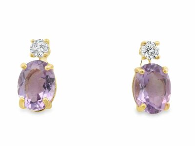 Loumya Gold "Or" | Boucles d'Oreilles | Or Jaune | Oxyde de Zirconium | Améthyste | 0005AMOZ/J