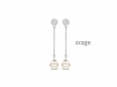 Orage | Boucles d'Oreilles | Argent | Oxyde de Zirconium | Perle | BB031