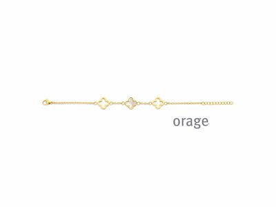 Orage | Bracelet | Acier Doré | Nacre | Trèfle | BB118
