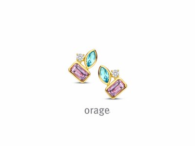 Orage | Boucles d'Oreilles | Plaqué Or | Oxyde de Zirconium | BB002