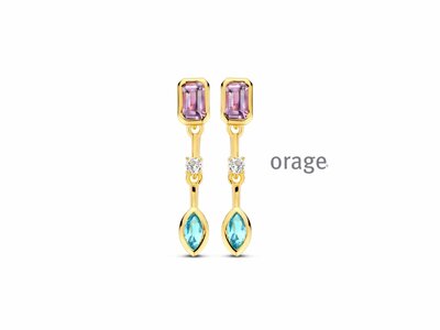 Orage | Boucles d'Oreilles | Plaqué Or | Oxyde de Zirconium | BB004