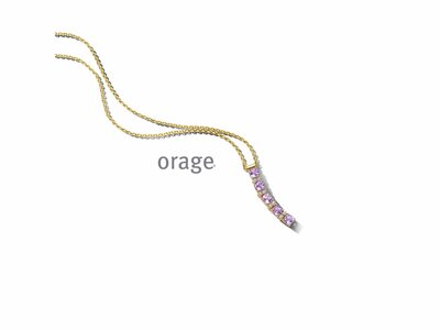 Orage | Collier | Plaqué Or | Oxyde de Zirconium | Rose | BB016