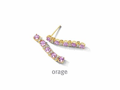 Orage | Boucles d'Oreilles | Plaqué Or | Oxyde de Zirconium | Rose | BB017
