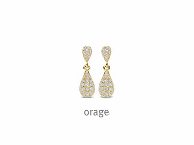 Orage | Boucles d'Oreilles | Plaqué Or | Oxyde de Zirconium | BB067