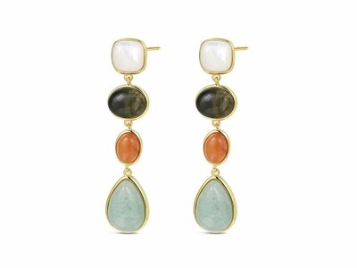 Lavida Pierres Nat | Boucles d'Oreilles | Plaqué Or | 9124937