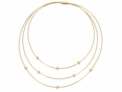 Pesavento | Collier | Rigide | Plaqué Or | 3 Câbles | WDNAG1080